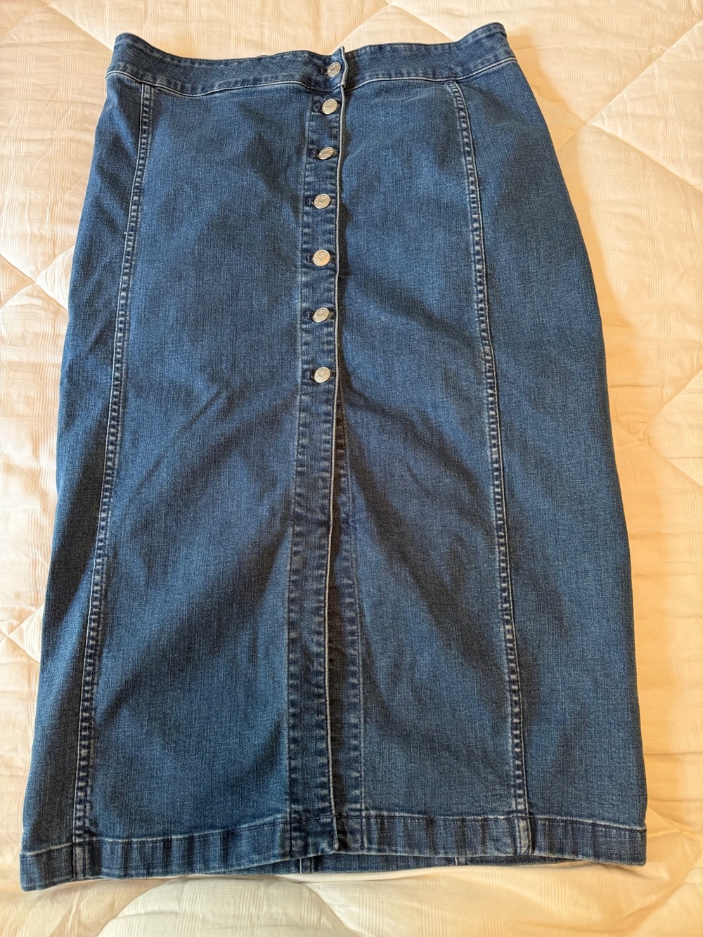 Madewell Classic Denim Button-Front Midi Skirt